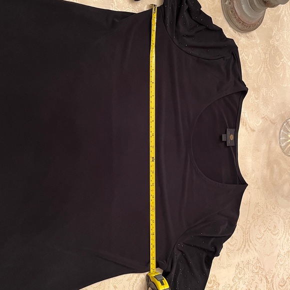 JM Collection Black 3/4  Bell Sleeve Blouse with bling on the sleeves ! - Picture 7 of 7